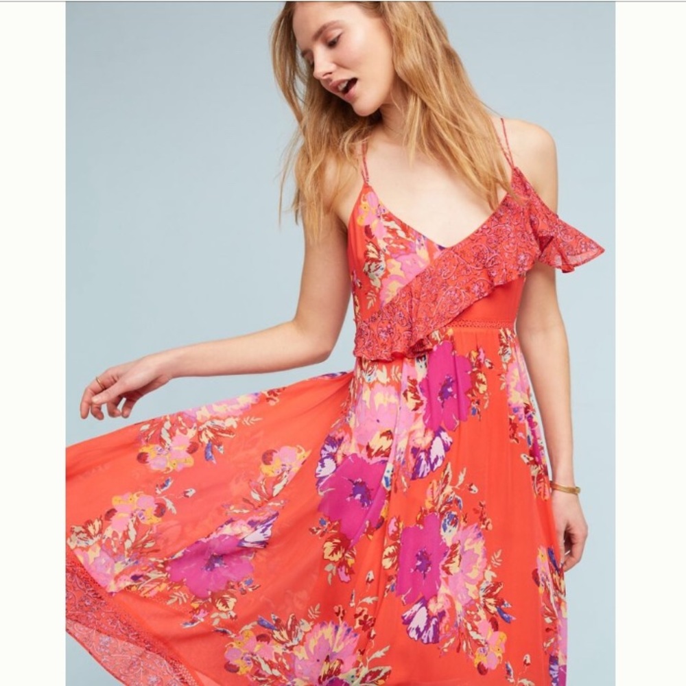 Anthropologie Grecia ruffle dress